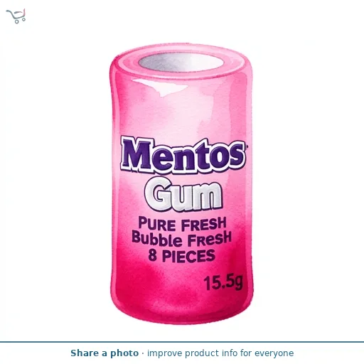 Mentos Gum Pure Fresh Bubble Fresh 8 Pieces 15.5g