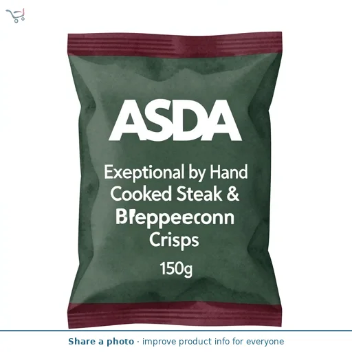 ASDA Exceptional by  Hand Cooked Steak & Peppercorn Crisps 150g
