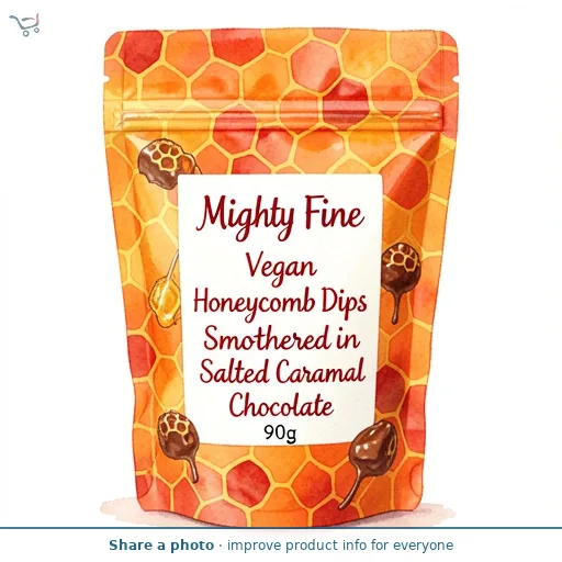Mighty Fine Vegan Honeycomb Dips Smothered in Salted Caramel Chocolate 90g