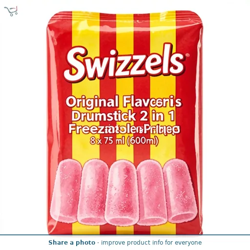 Swizzels Original Flavour Squashies Drumstick 2 in 1 Freezable Pops 8 x 75 ml (600ml)