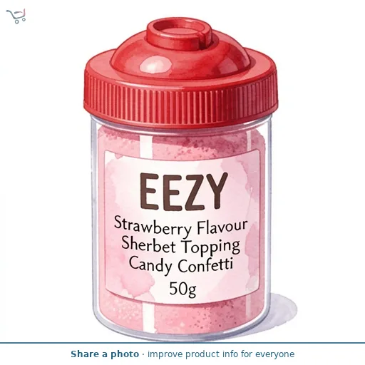 EEZY Strawberry Flavour Sherbet Topping Candy Confetti 50g