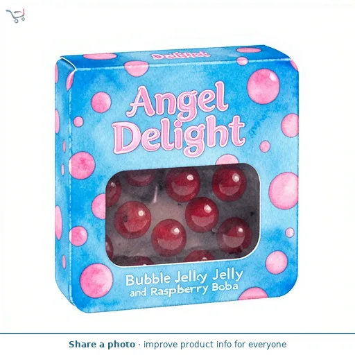 Angel Delight Bubble Jelly Blueberry Jelly and Raspberry Boba Bubble Dessert Snack Pot x4