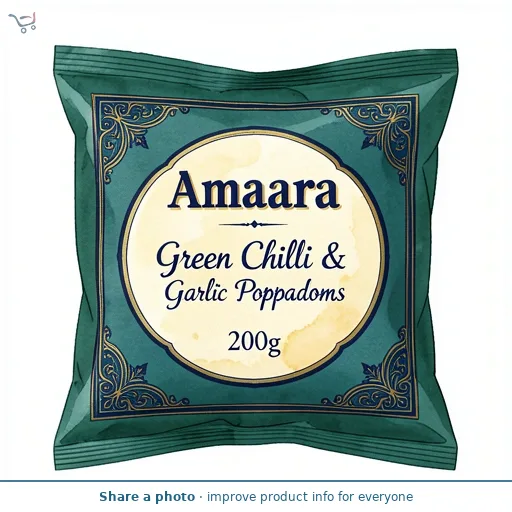 Amaara Green Chilli & Garlic Poppadoms 200g