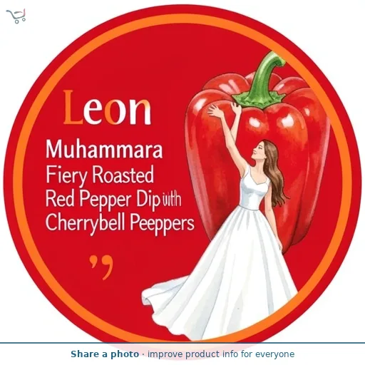 Leon Muhammara Fiery Roasted Red Pepper Dip with Cherrybell Peppers