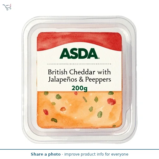 ASDA British Cheddar with Jalapeños & Peppers 200g
