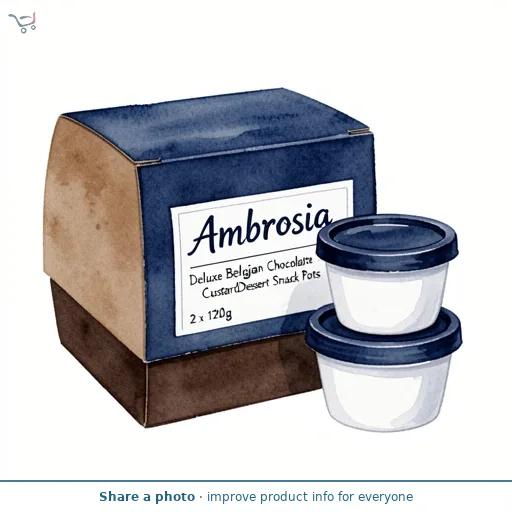 Ambrosia Deluxe Belgian Chocolate Custard Dessert Snack Pots 2 x 120g