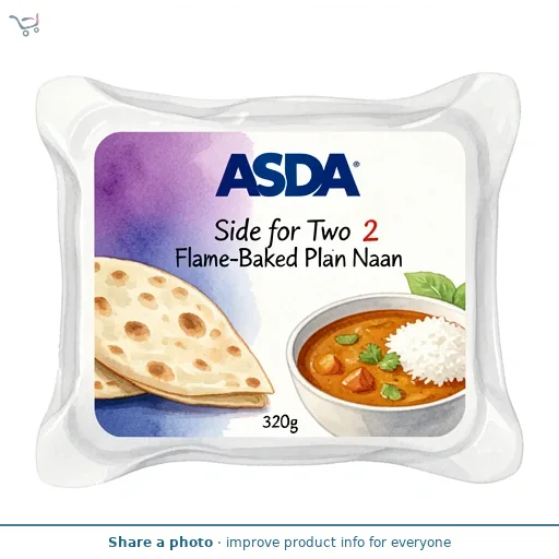 ASDA Side for Two 2 Flame-Baked Plain Naan 320g