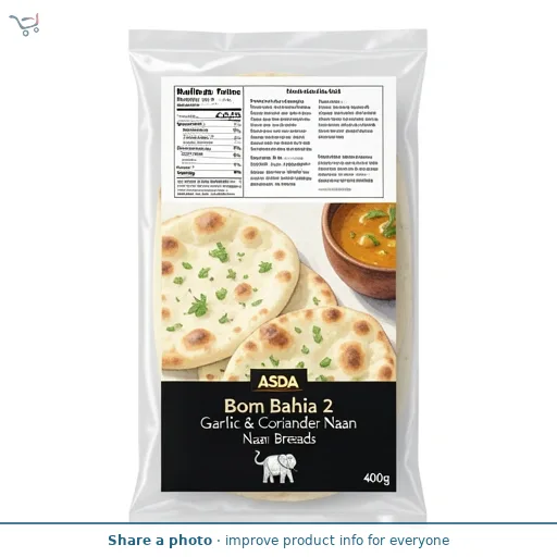 Bom Bahia by ASDA 2 Garlic & Coriander Naan Breads 400g