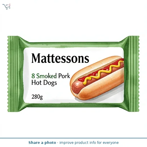 Mattessons 8 Smoked Pork Hot Dogs 280g