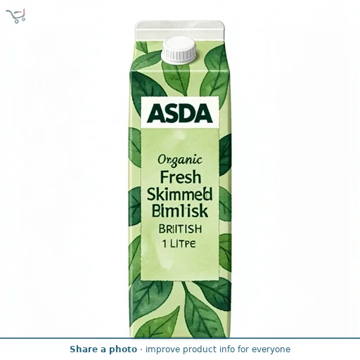 ASDA Organic Fresh Semi Skimmed British Milk 1 Litre