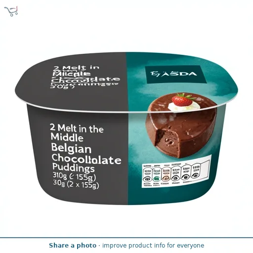 Bistro by ASDA 2 Melt in the Middle Belgian Chocolate Puddings 310g (2 x 155g)