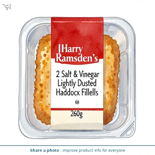 Harry Ramsden's 2 Salt & Vinegar Lightly Dusted Haddock Fillets 260g