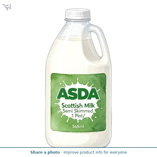 ASDA Scottish Milk Semi Skimmed 1 Pint/568ml