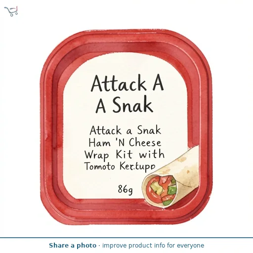 Attack A Snak Attack a Snak Ham 'N Cheese Wrap Kit with Tomato Ketchup 86g