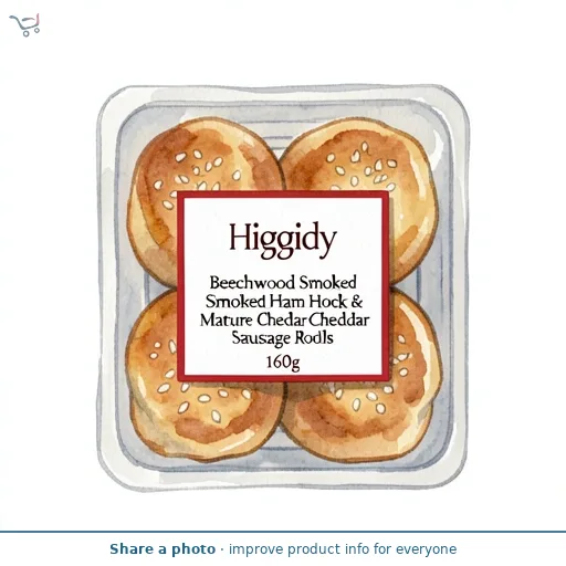 Higgidy Beechwood Smoked Ham Hock & Mature Cheddar Sausage Rolls 160g