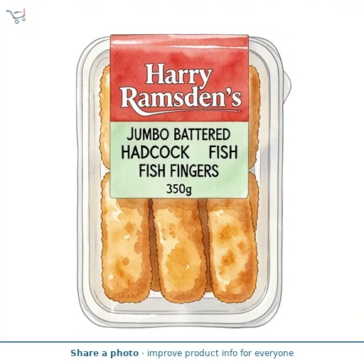 Harry Ramsden's Jumbo Battered Haddock Fish Fingers 350g