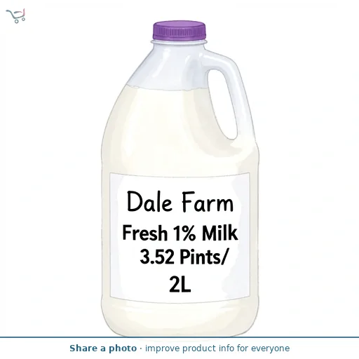 Dale Farm Fresh 1% Milk 3.52 Pints/2L