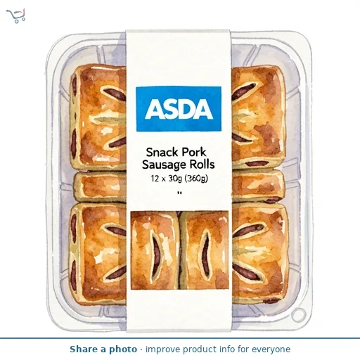 ASDA Snack Pork Sausage Rolls 12 x 30g (360g)