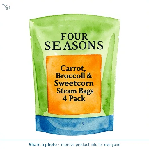 Carrot, Broccoli & Sweetcorn Steam Bags 4 Pack