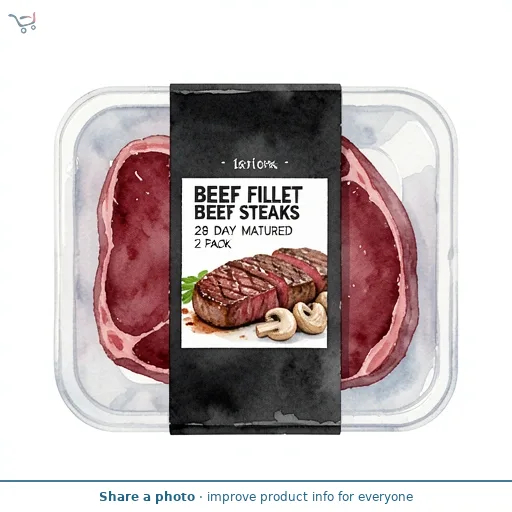 100% British Beef Fillet Steaks 28 Day Matured 2 Pack