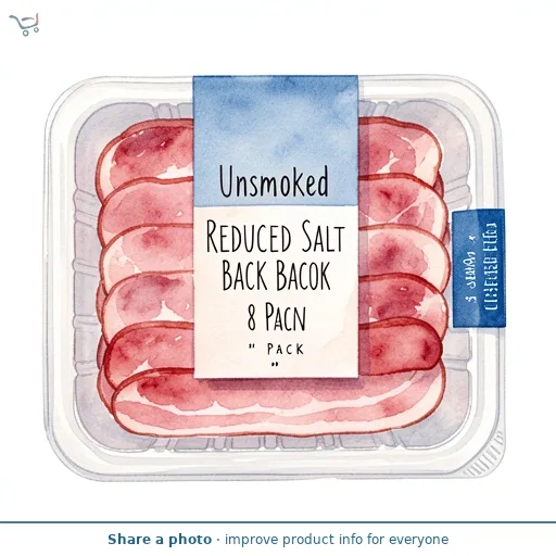 Unsmoked Reduced Salt Back Bacon 8 Pack