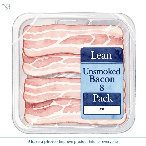 Lean Unsmoked Bacon 8 Pack
