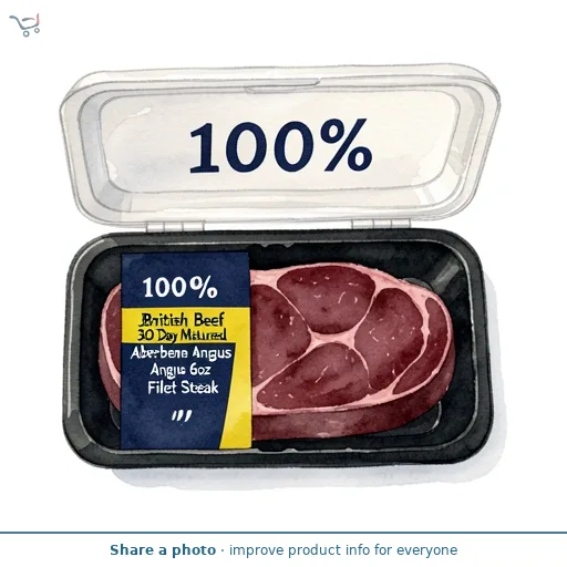100% British Beef 30 Day Matured Aberdeen Angus 6oz Fillet Steak